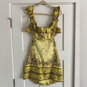 Zimmermann Matchmaker Frill Dress — Yellow Bandana Print